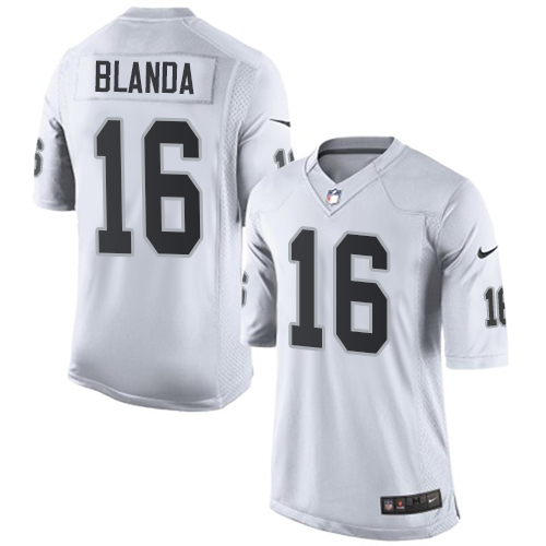 Youth Limited George Blanda Nike Jersey White Road - #16 NFL Oakland Raiders